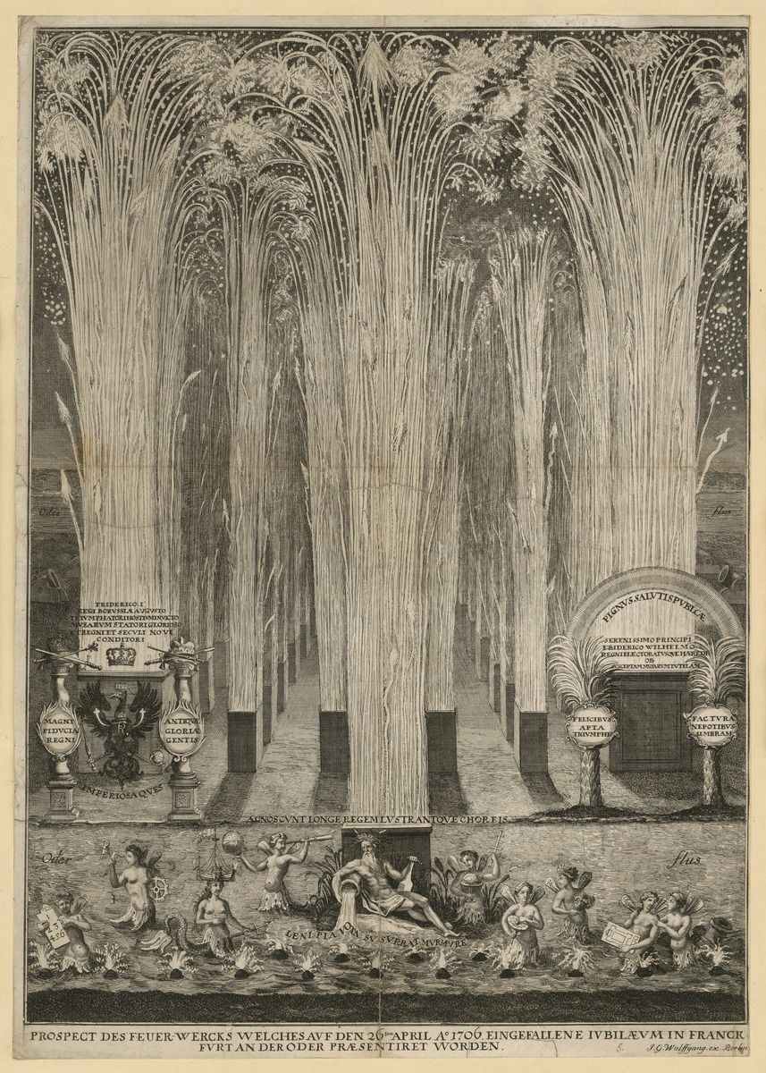 Feuerwerk zum 200. Jubiläum der Universität Viadrina in Frankfurt an der Oder 1706