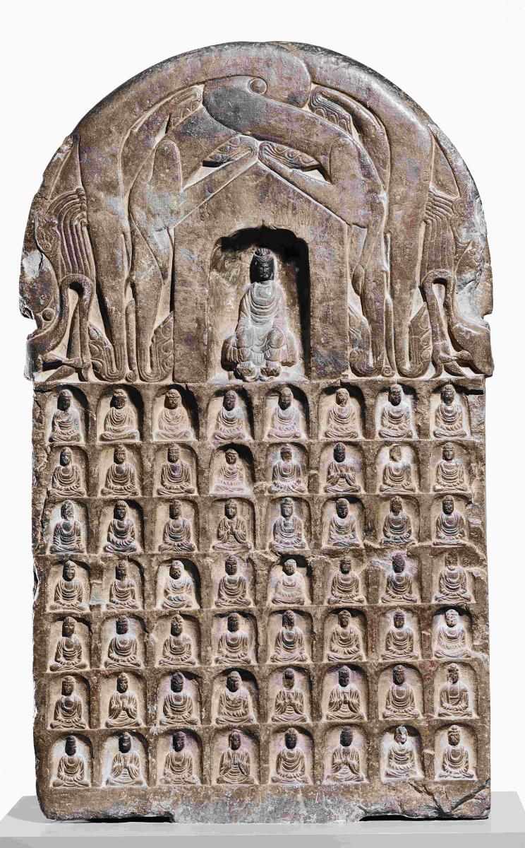 Stele mit 93 Buddhas