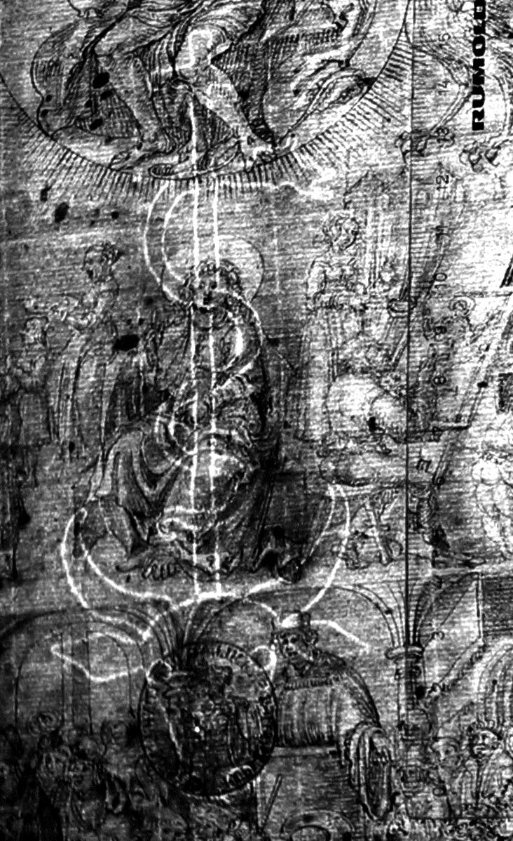 Vier Blatt typologischer Darstellungen der Evangelien. Das Evangelium Johannis
