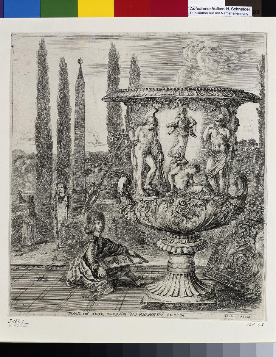 Der junge Cosimo III. zeichnet die Medici-Vase
