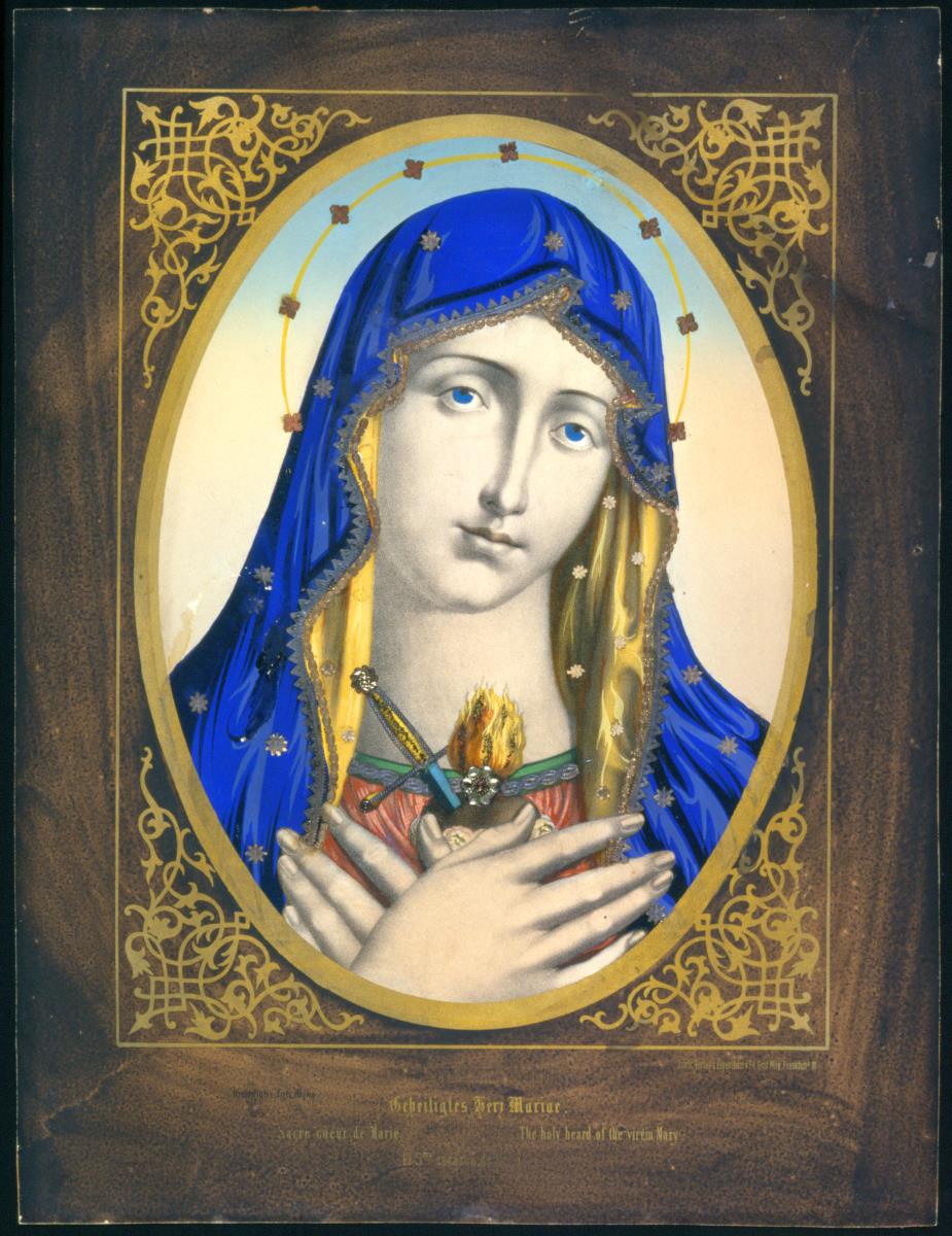 Geheiligtes Herz Mariae. Sacre coeur de Marie. The holy heart of the virgin Mary.