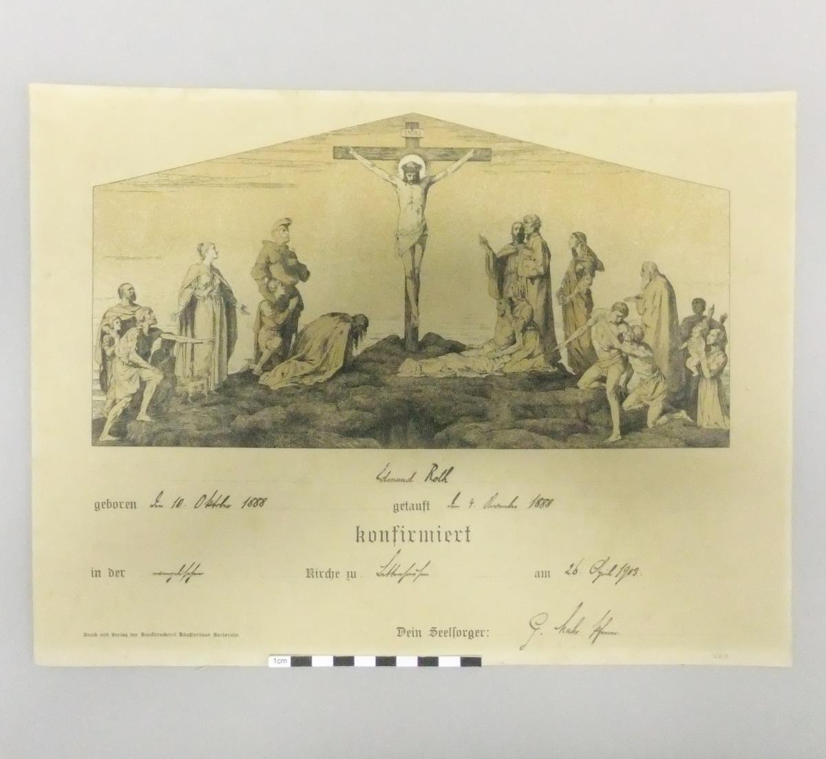 Konfirmationsschein für Edmund Roth, K A 2, 1903