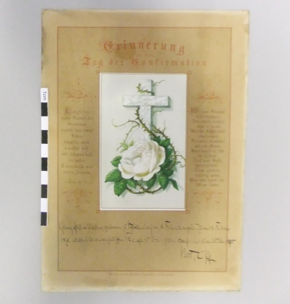 Erinnerung an den Tag der Konfirmation für Georg H. Wallner, 1885, Nr. 371