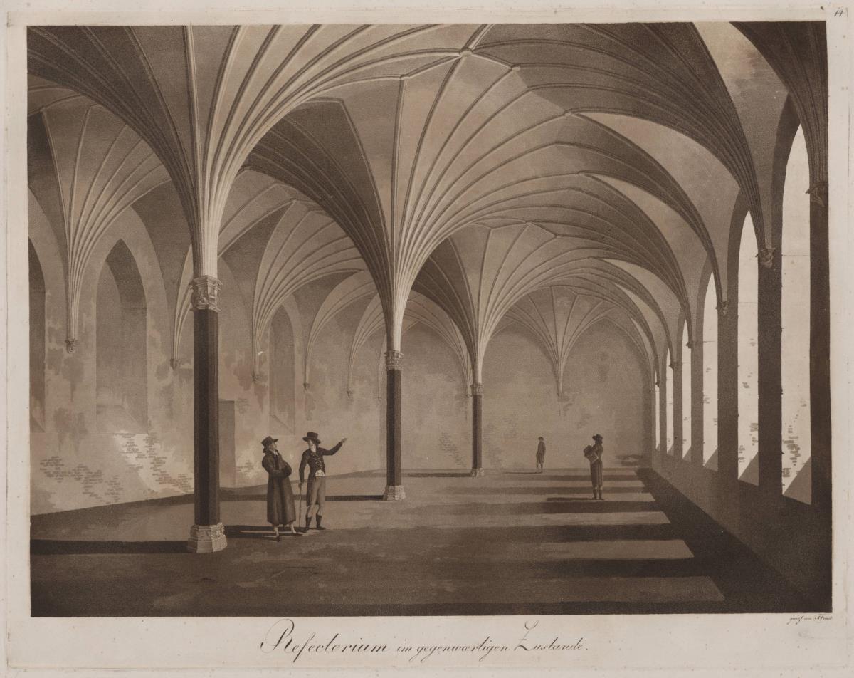 Schloss Marienburg in Preussen. Refectorium im gegenwaertigen Zustand