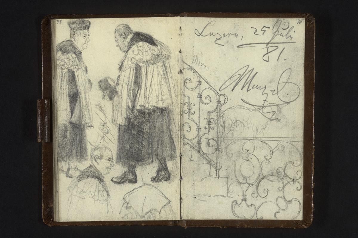Studien von Priestern, Geländer in Meran