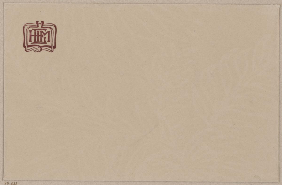 Briefumschlag mit Monogramm HEM (H. Engelhard Tapetenfabrik Mannheim)
