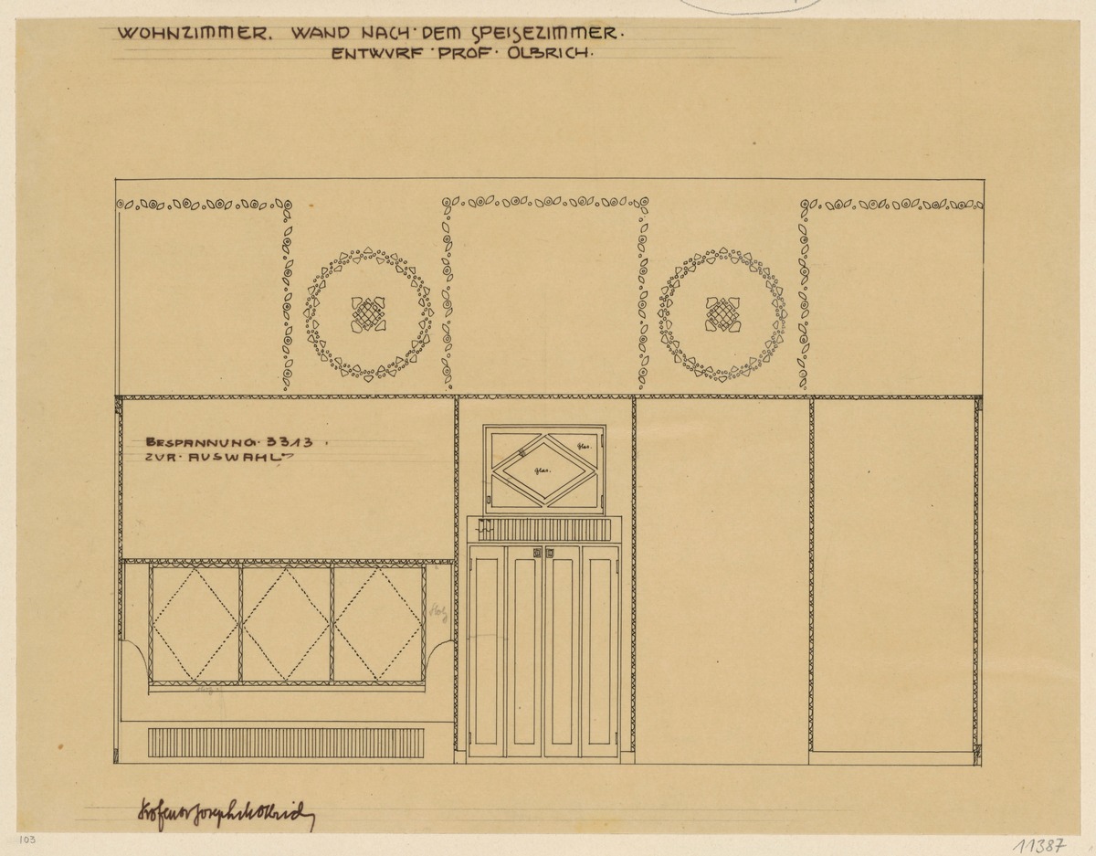 Mailand, Zimmer auf der internationalen Ausstellung, Wohnzimmer, Wandaufriss