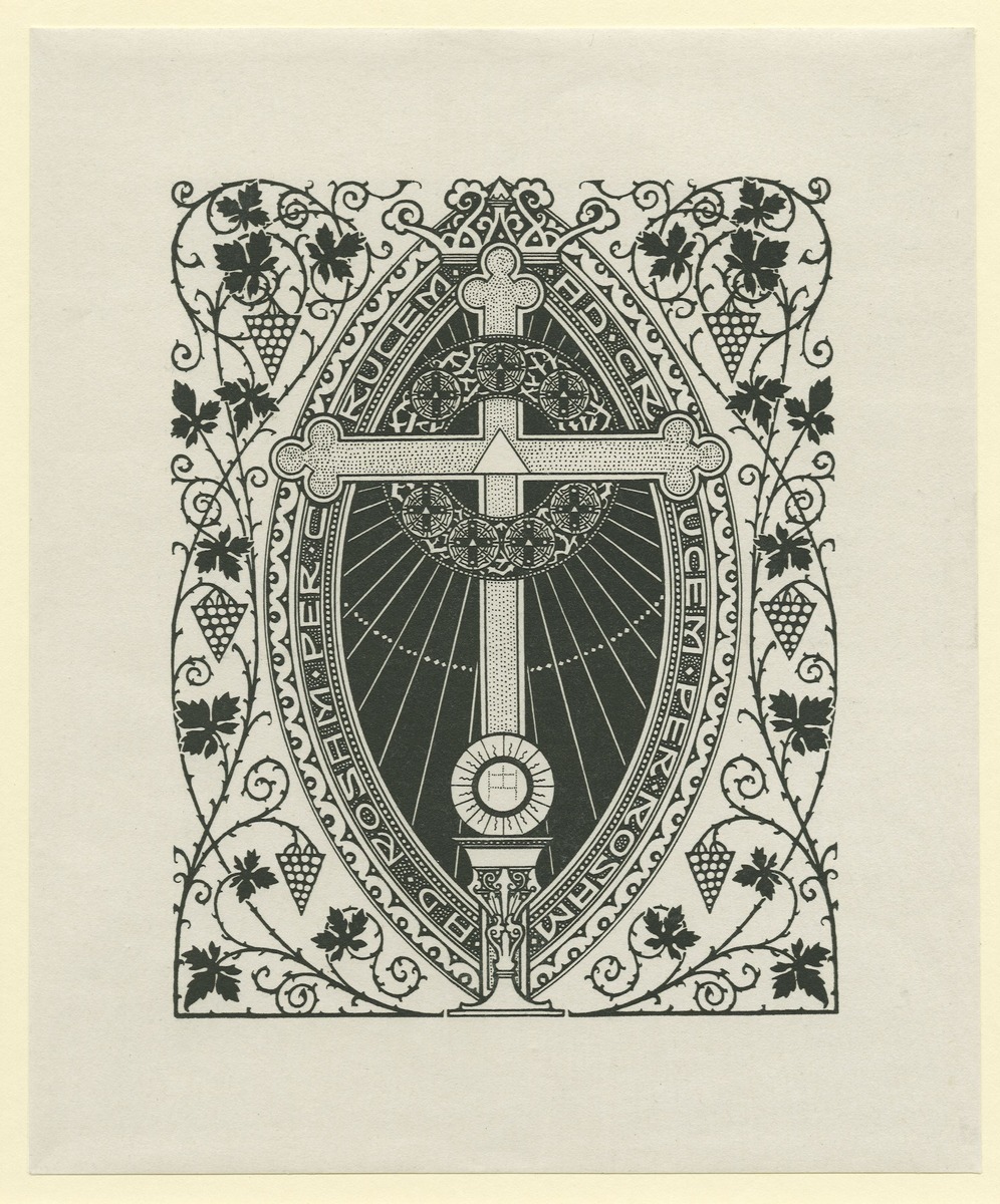 Probedruck eines "Symbol-Schluss-Stück" in Thomas von Kempen Die vier Bücher von der Nachfolge Christi