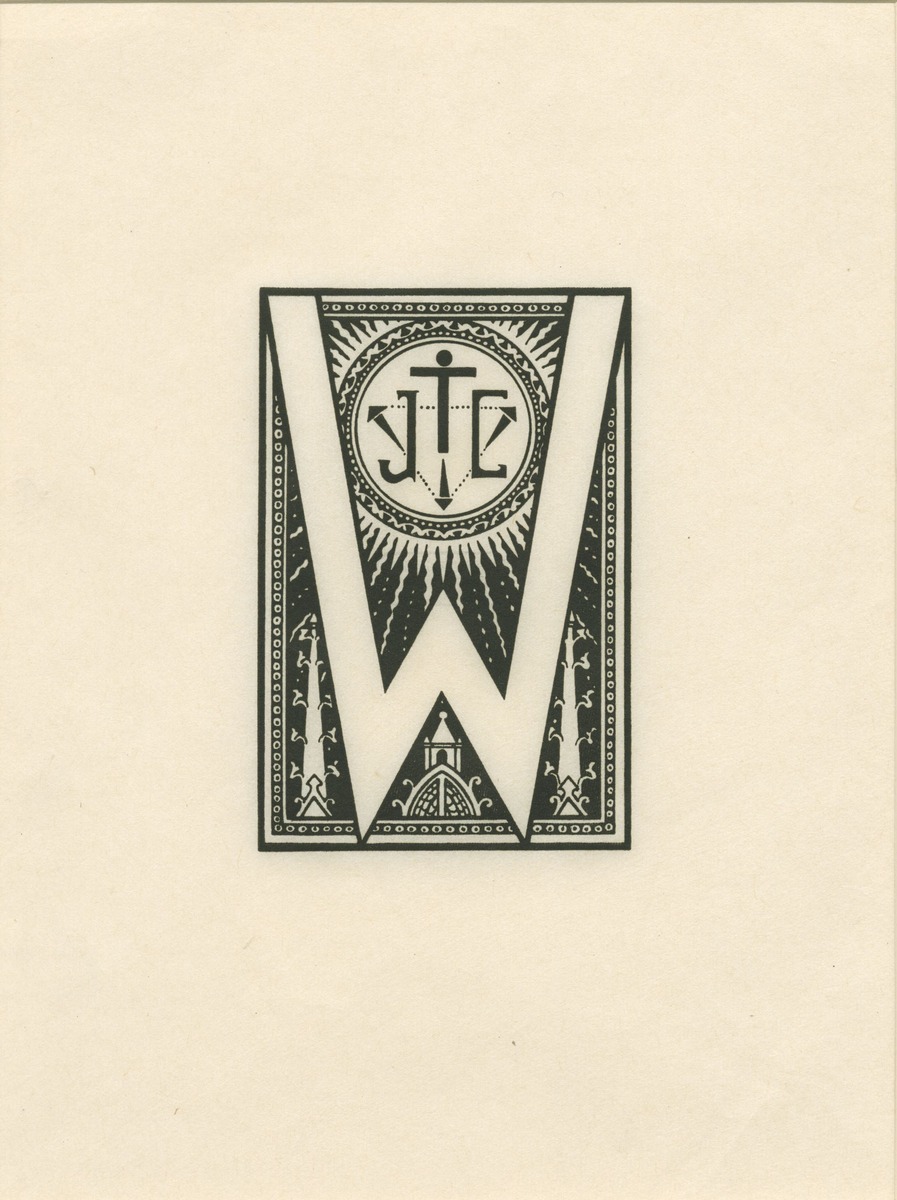 Probedruck einer "Symbol-Initiale" in Thomas von Kempen Die vier Bücher von der Nachfolge Christi