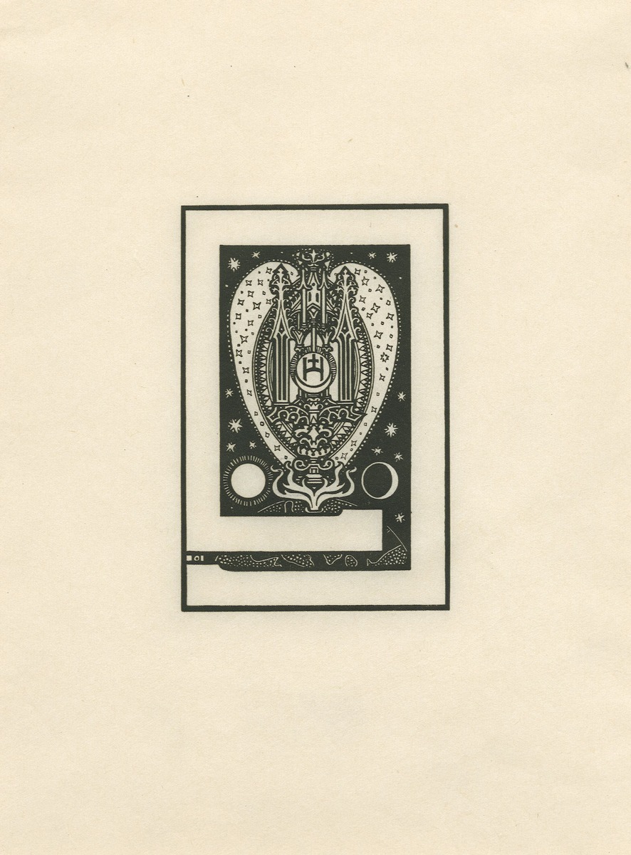 Probedruck einer "Symbol-Initiale" in Thomas von Kempen Die vier Bücher von der Nachfolge Christi