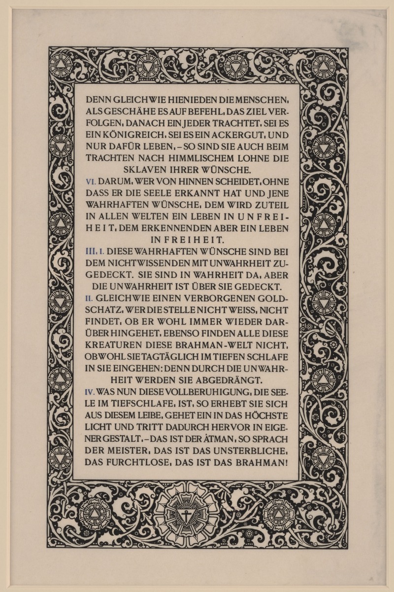 Probedruck des "Vorchristlichen Postludiums" in Thomas von Kempen Die vier Bücher von der Nachfolge Christi