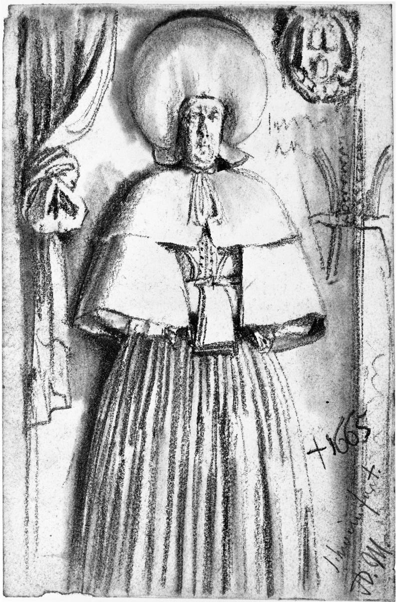 Wandgrabmal von 1665 einer Äbtissin in Schweinfurt
