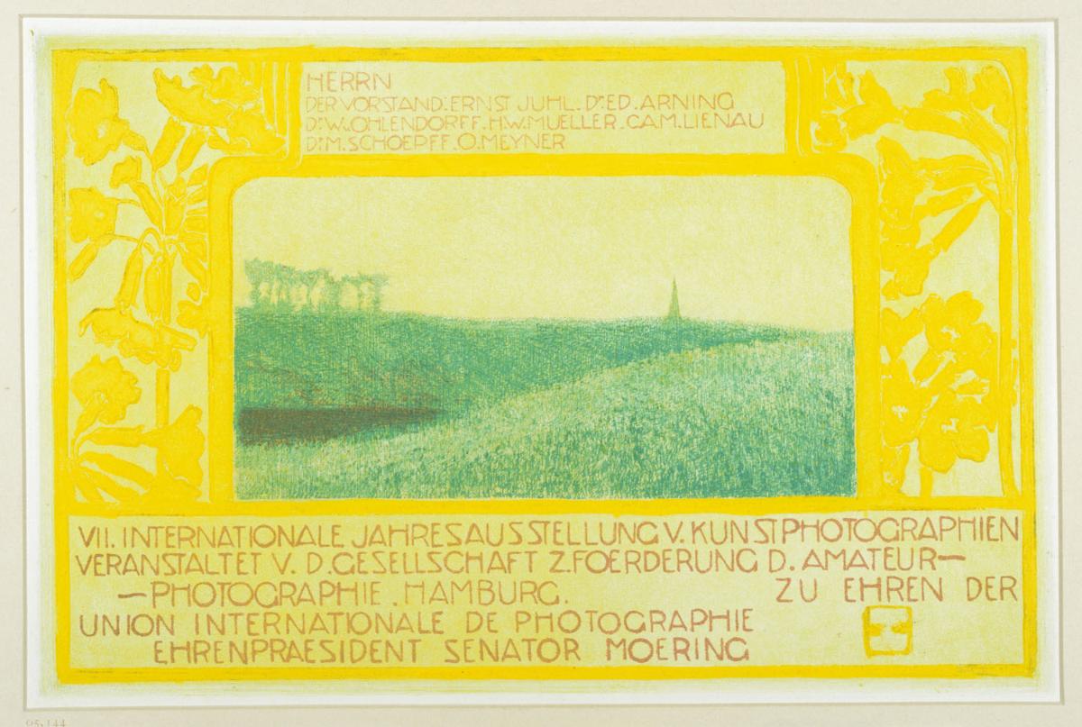 Künstlerisches Erinnerungsdiplom der 7. Internationalen Jahresausstellung von Kunstphotographien der Gesellschaft zur Förderung der Amateur-Photographie Hamburg