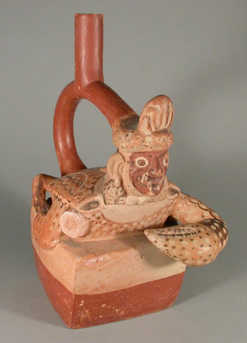 Applikation: anthropo-zoomorphe Figur (Krabbe/Krebs)