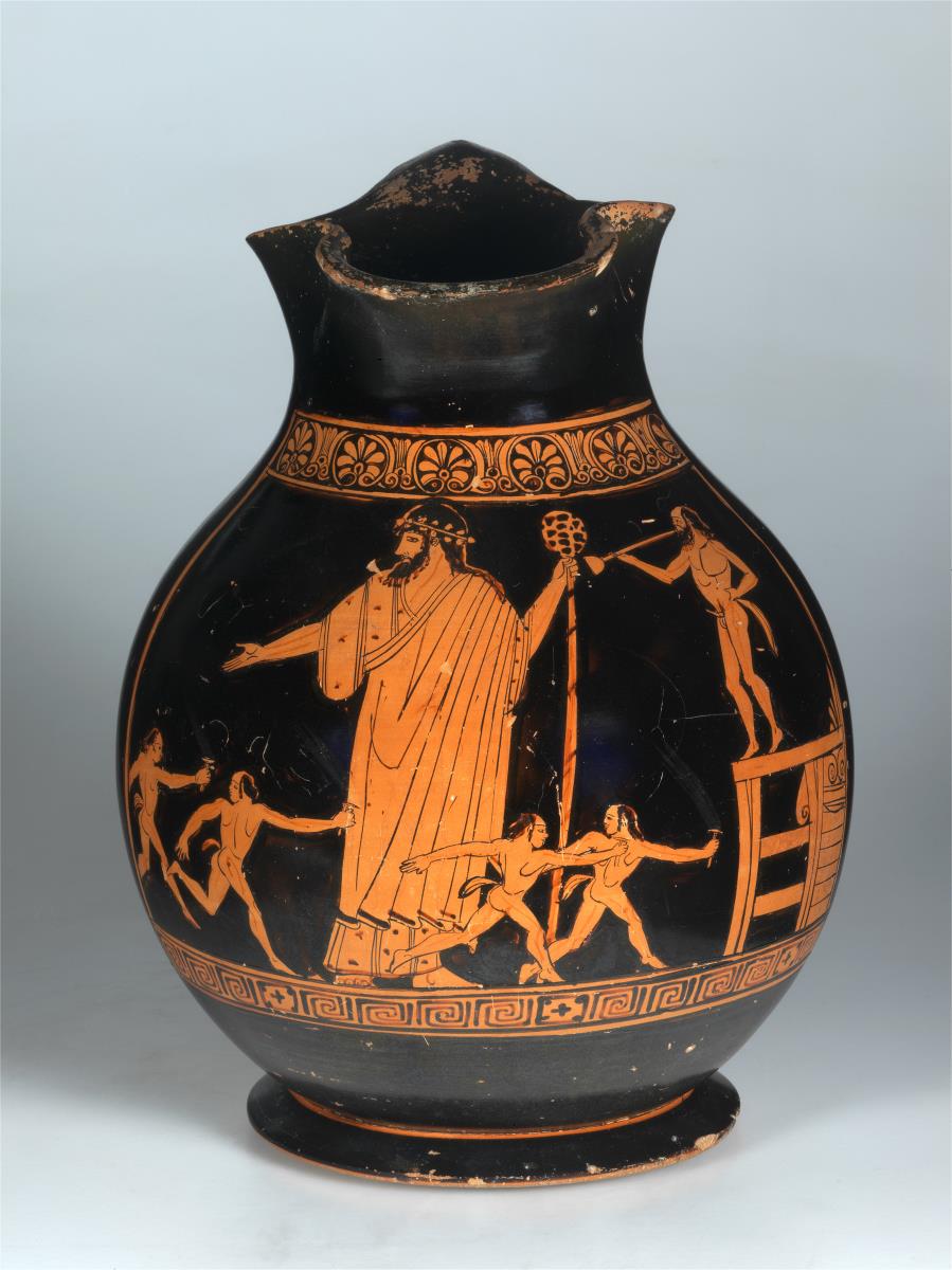 Attisch-rotfigurige Oinochoe (Weinkanne)