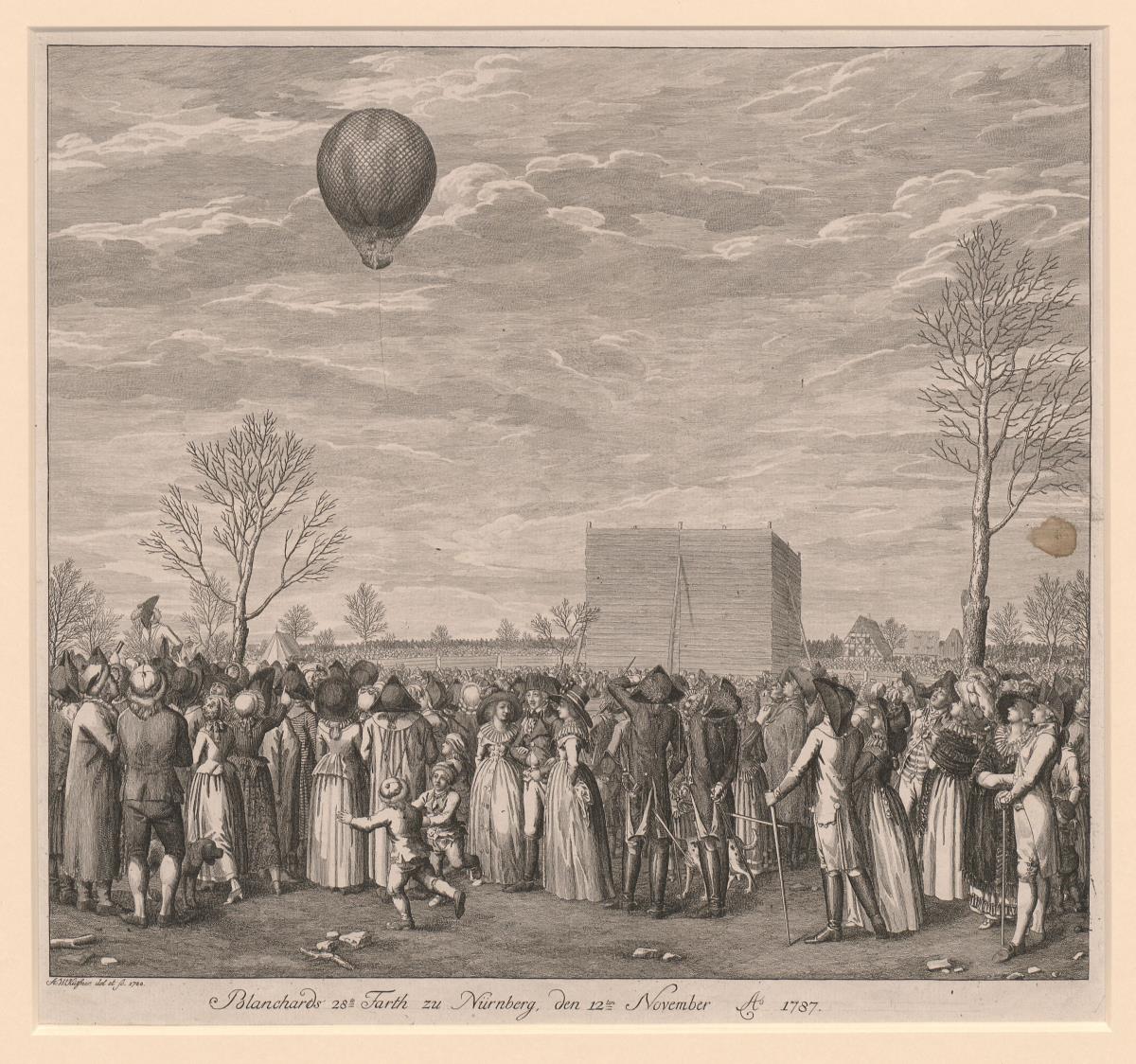 Blanchards Gasballonfahrt in Nürnberg, 1787