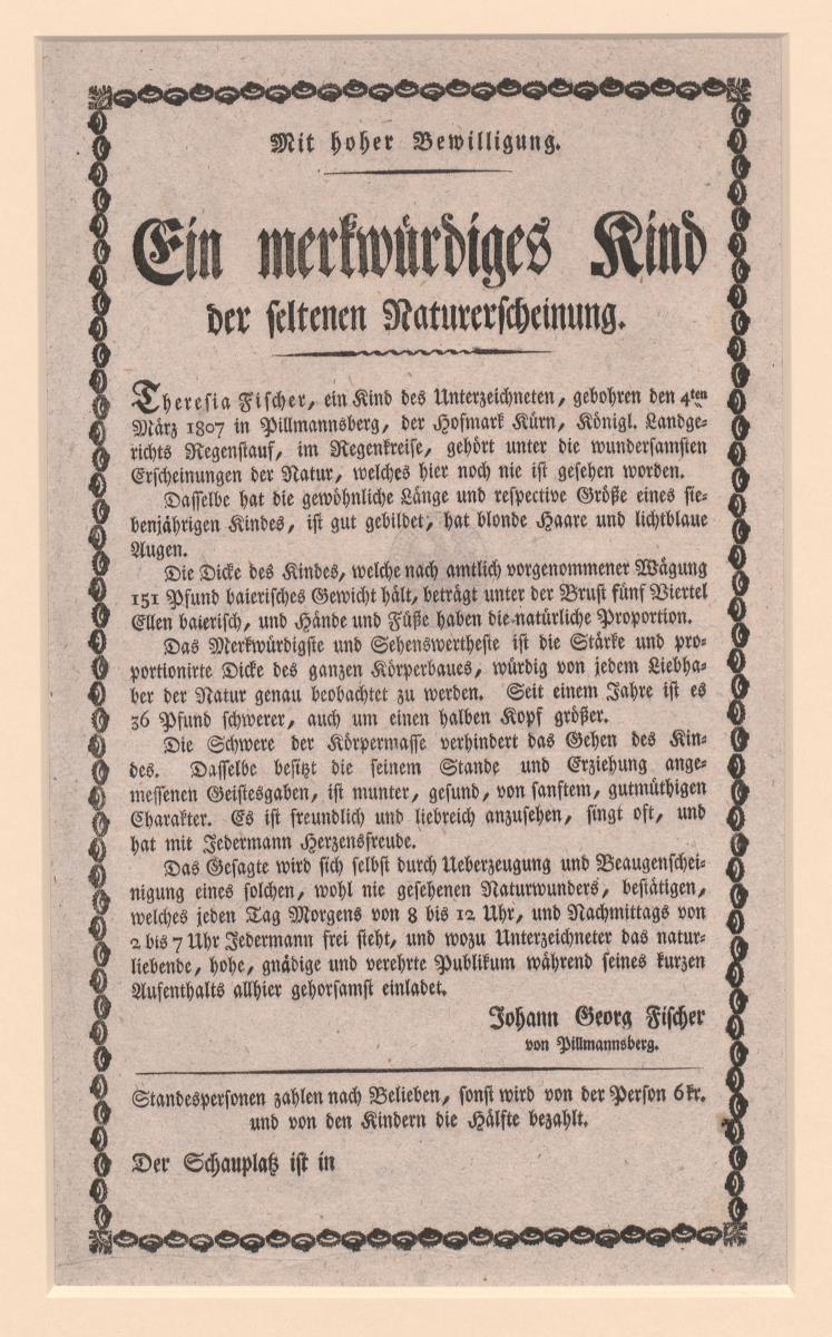 Ein merkwürdiges Kind der seltenen Naturerscheinung