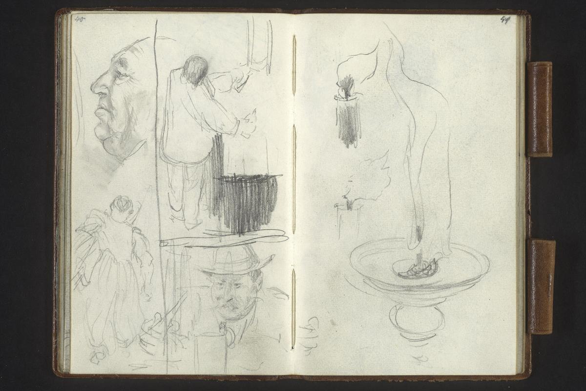Männerköpfe, figurenstudien, Blakende Kerze