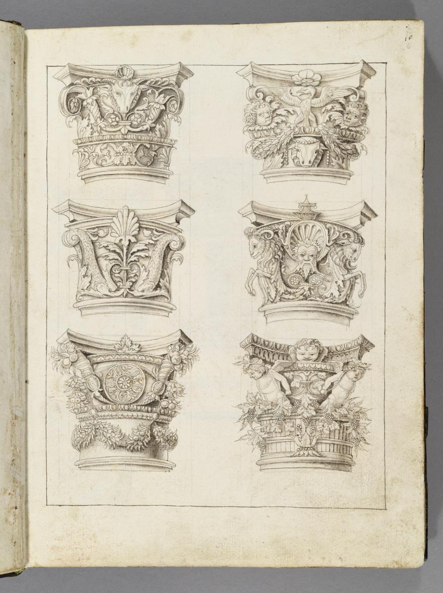 Codex Mantegna, sechs Kapitelle