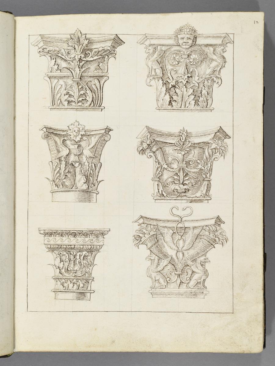 Codex Mantegna, sechs Kapitelle
