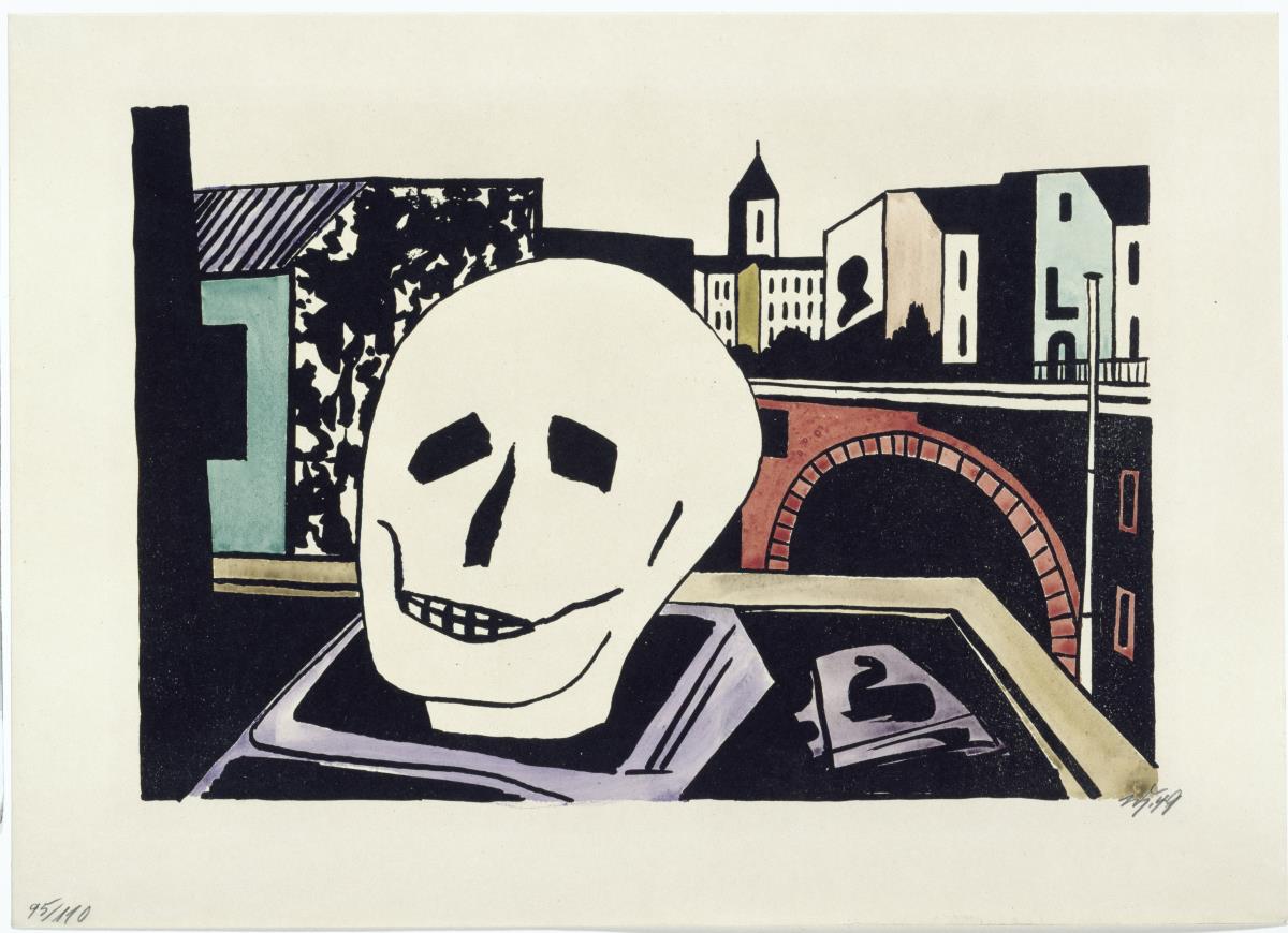 Totenkopf vor der Stadt. Blatt III aus der Mappe "Berlin"