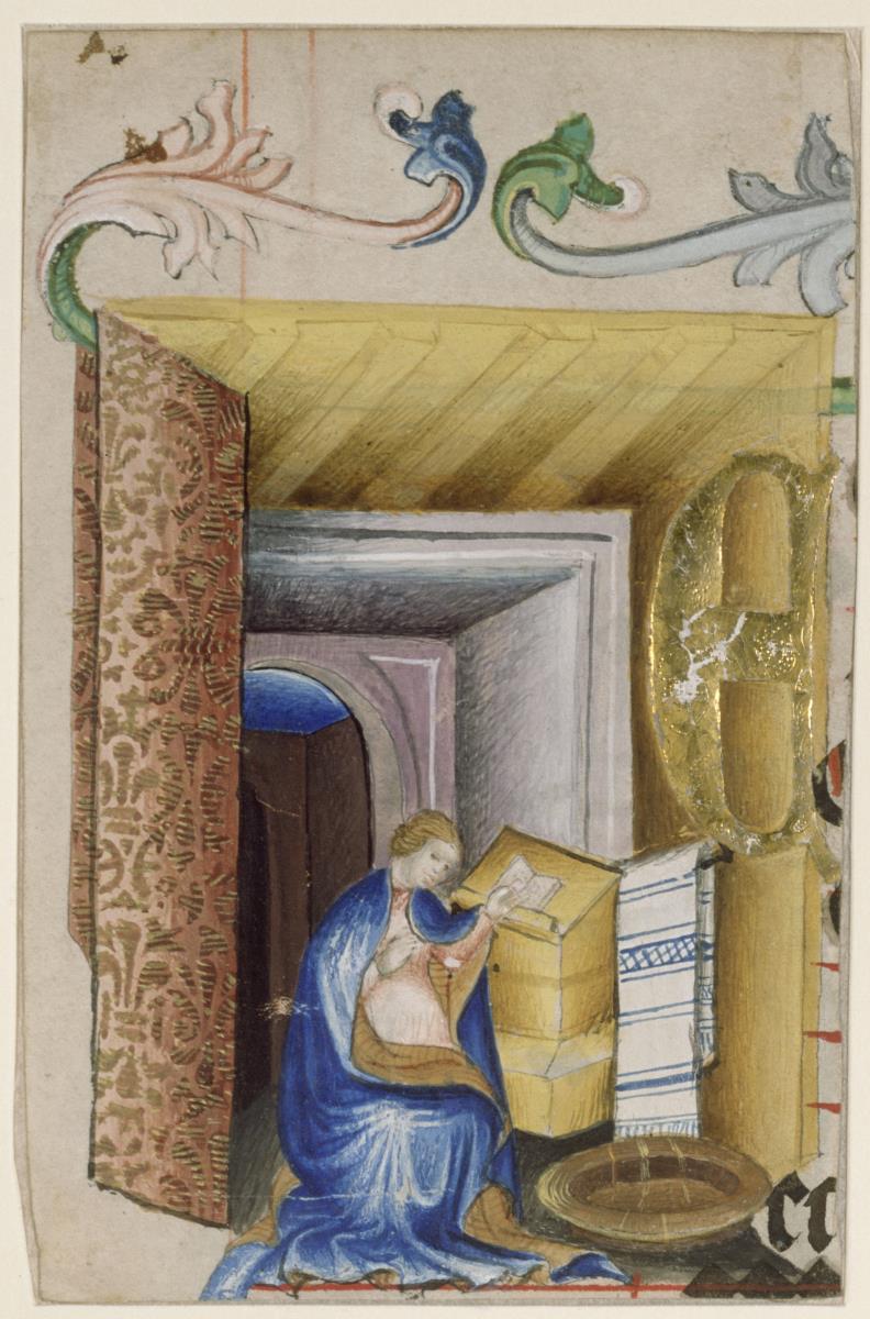 Initialminiatur E(cce tu pulchra es), Antiphonarium Officii, Fragment, Klosterneuburg, Illuminator Michael