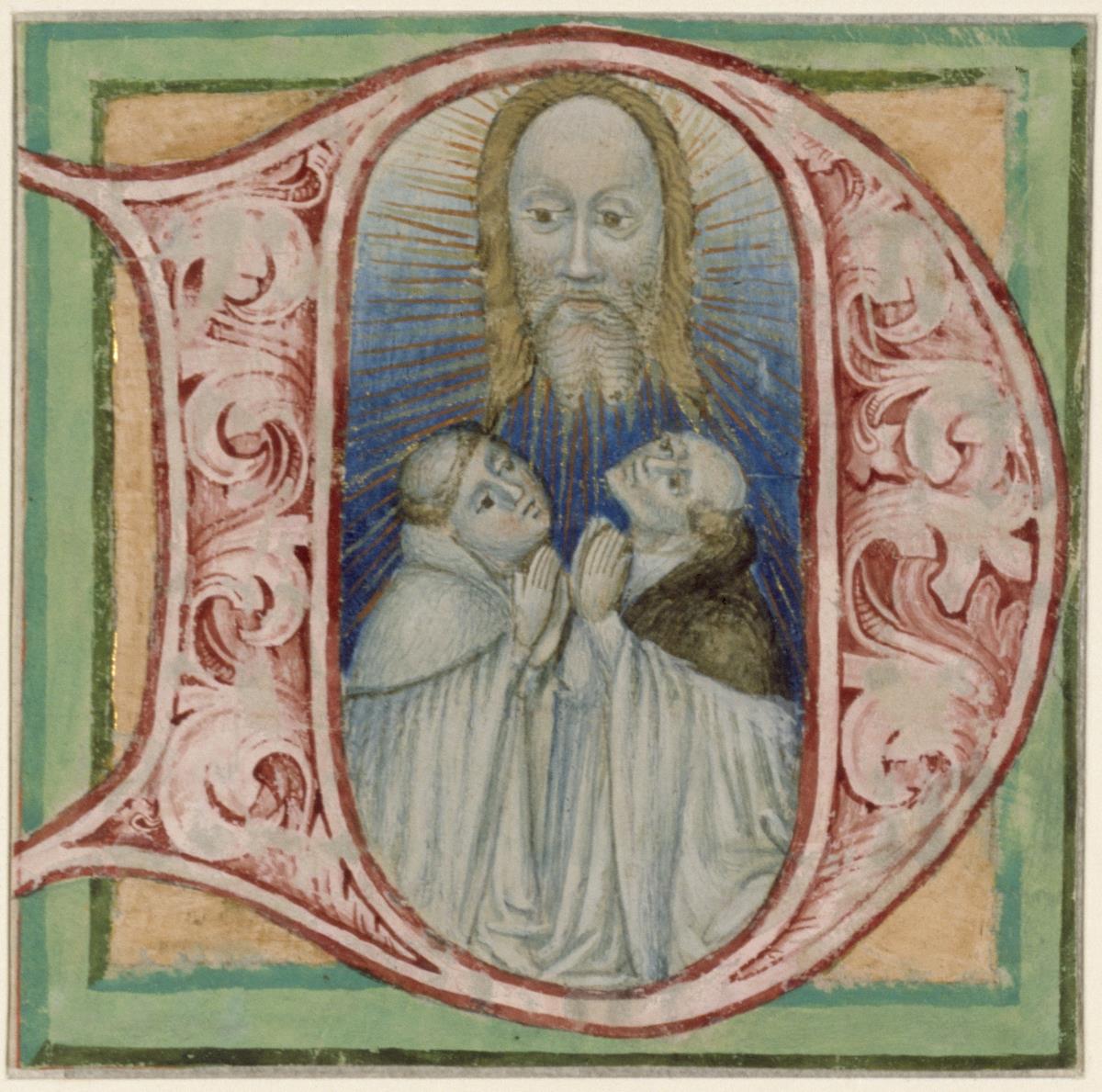 Initiale D(ominus illuminatio), Psalm 26, Antiphonarium Officii, Fragment, Klosterneuburg, Illuminator Michael
