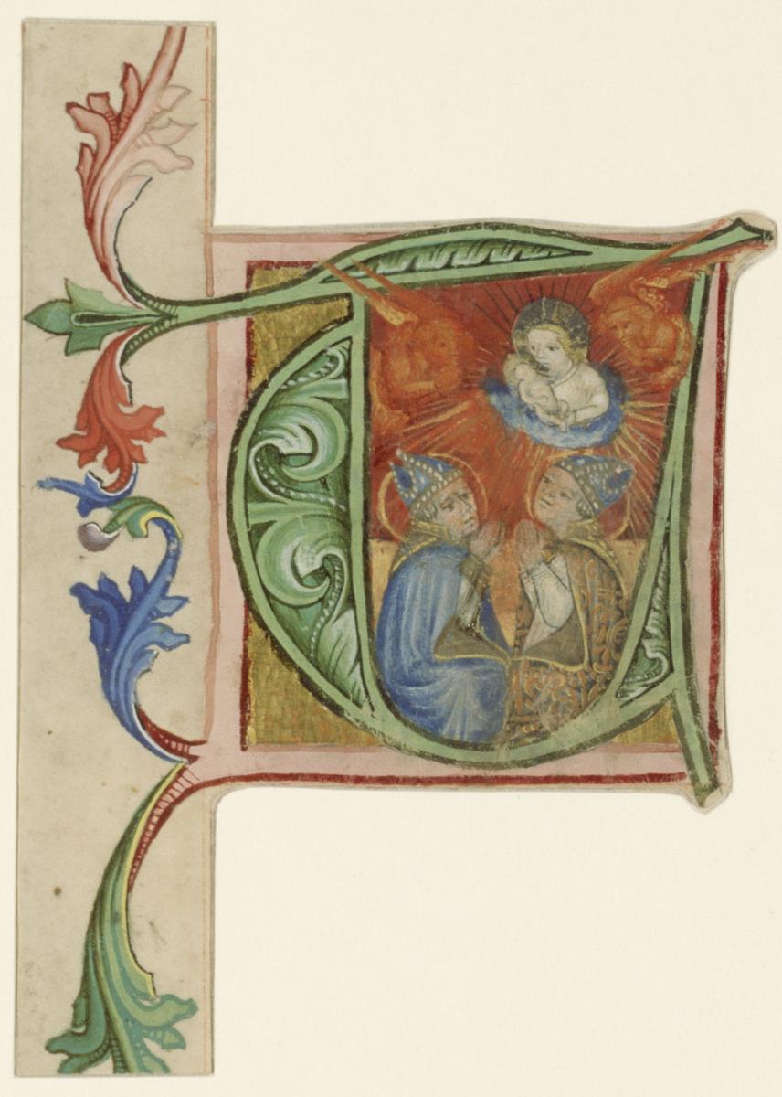 Initiale T(e deum), Antiphonarium Officii, Fragment, Klosterneuburg, Illuminator Michael