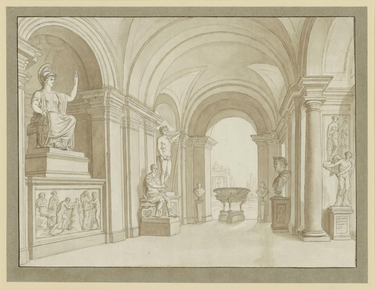 Hallengang mit Statuen