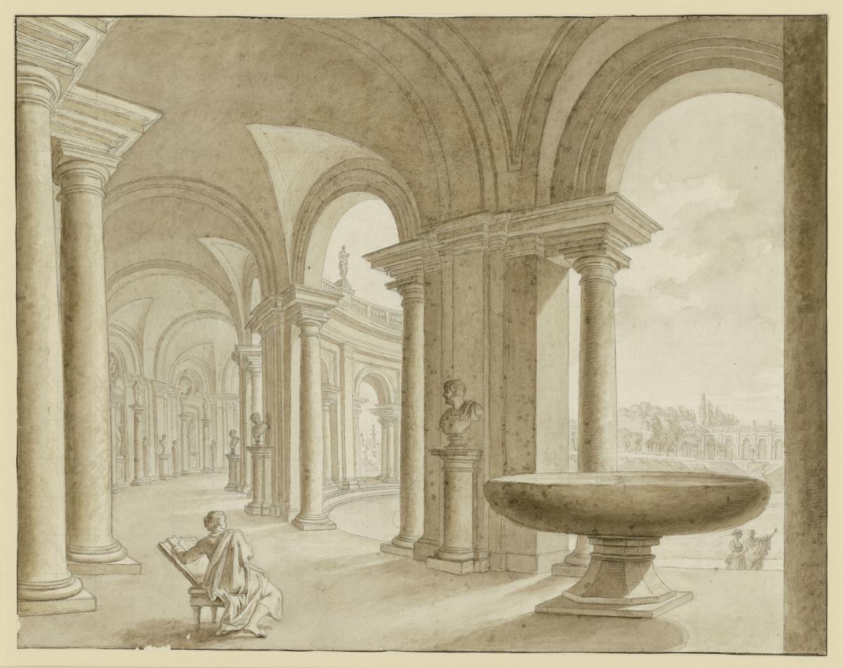 Villa Albani, Säulengang mit Schale
