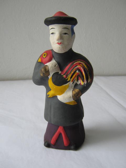 Chinese mit Kampfhahn 阿茶 さん (Acha-san)
