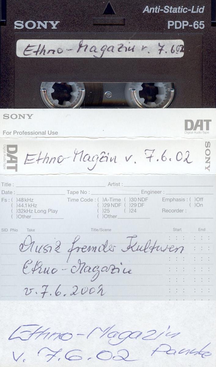 Musik fremder Kulturen. Ethno-Magazin v.7.6.2002
