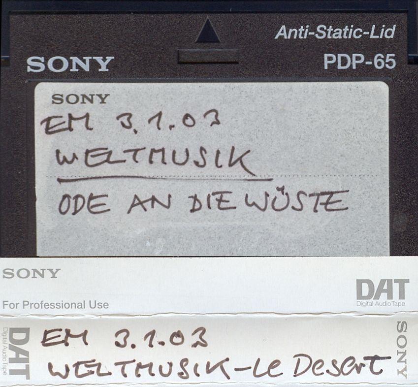 EM (=Ethnomagazin) 3.1.03 - Weltmusik - Ode an die Wüste - Le Desert