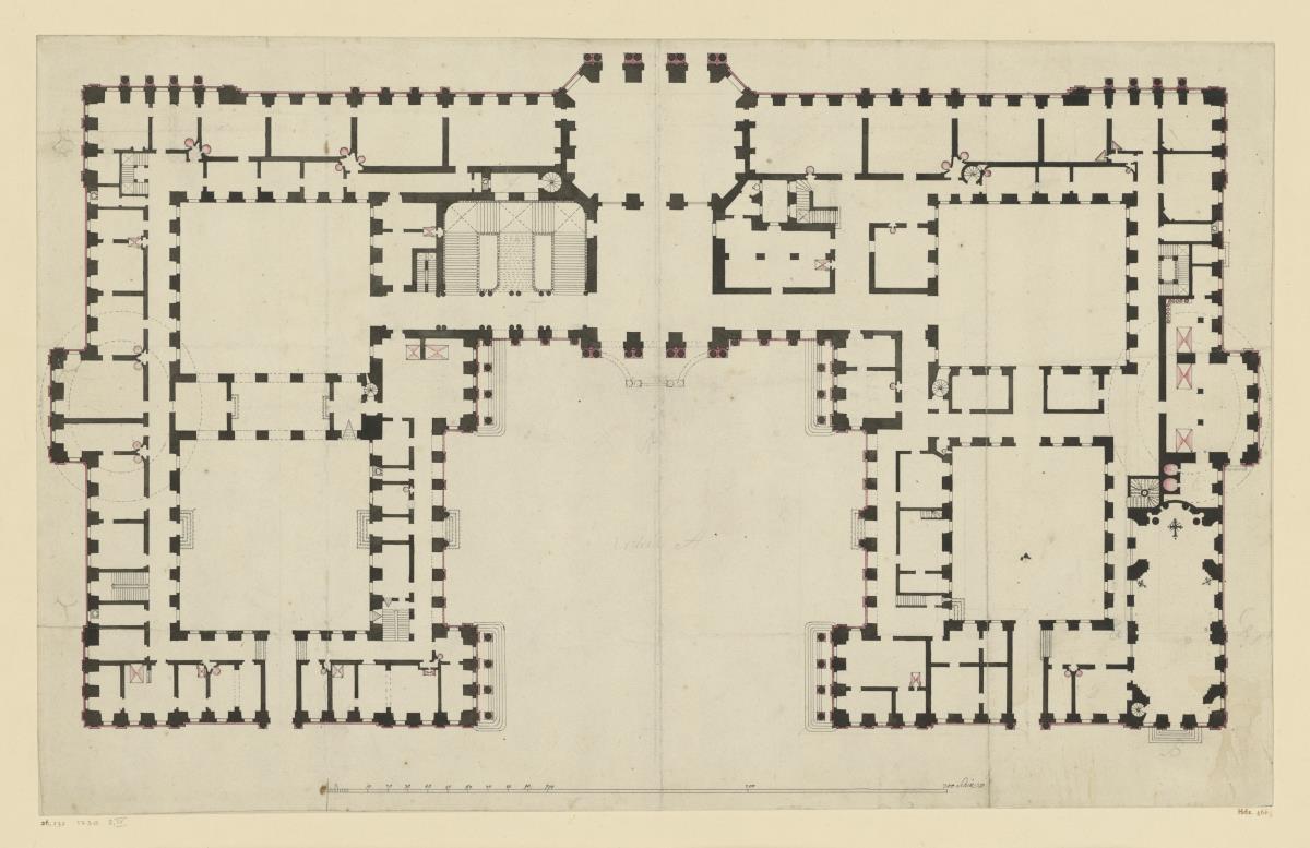 Grundrissentwurf für die Würzburger Residenz
