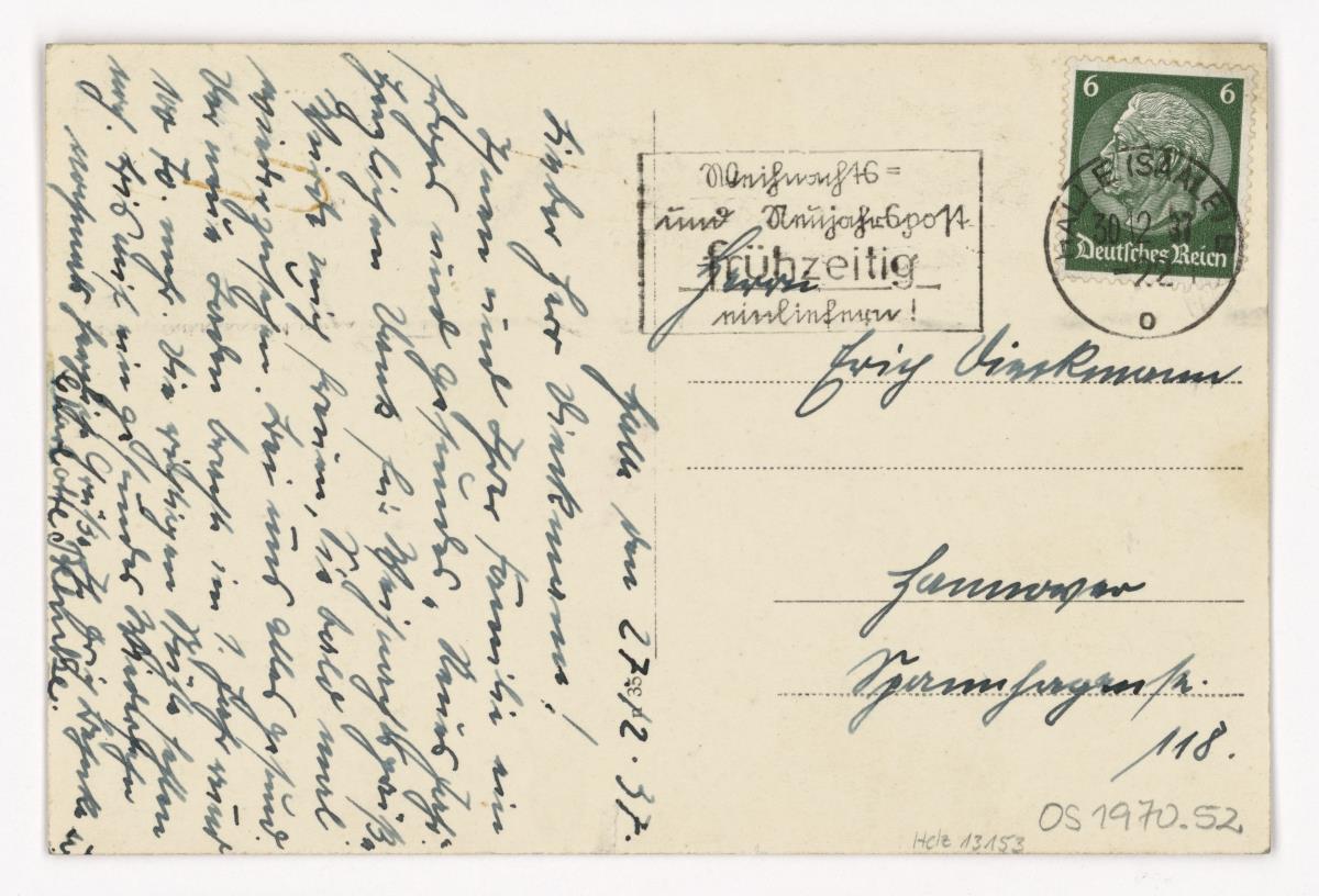 Gosen-Schänke, Fotopostkarte, Auftrag Gosen-Schänke, Halle (Gebrauchsgraphik)