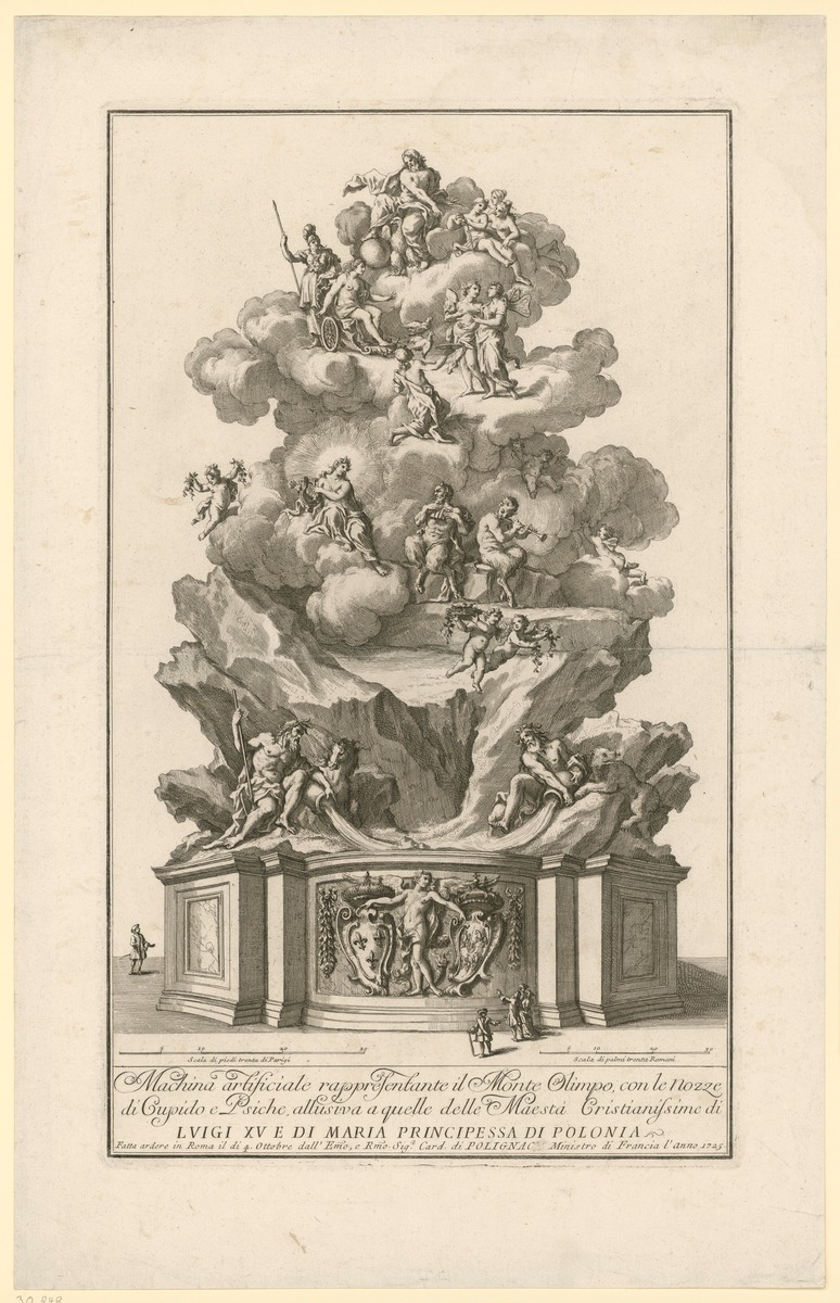 Feuerwerksaufbau zur Hochzeit von Ludwig VX. und Maria Leszczyńska in Rom 1725