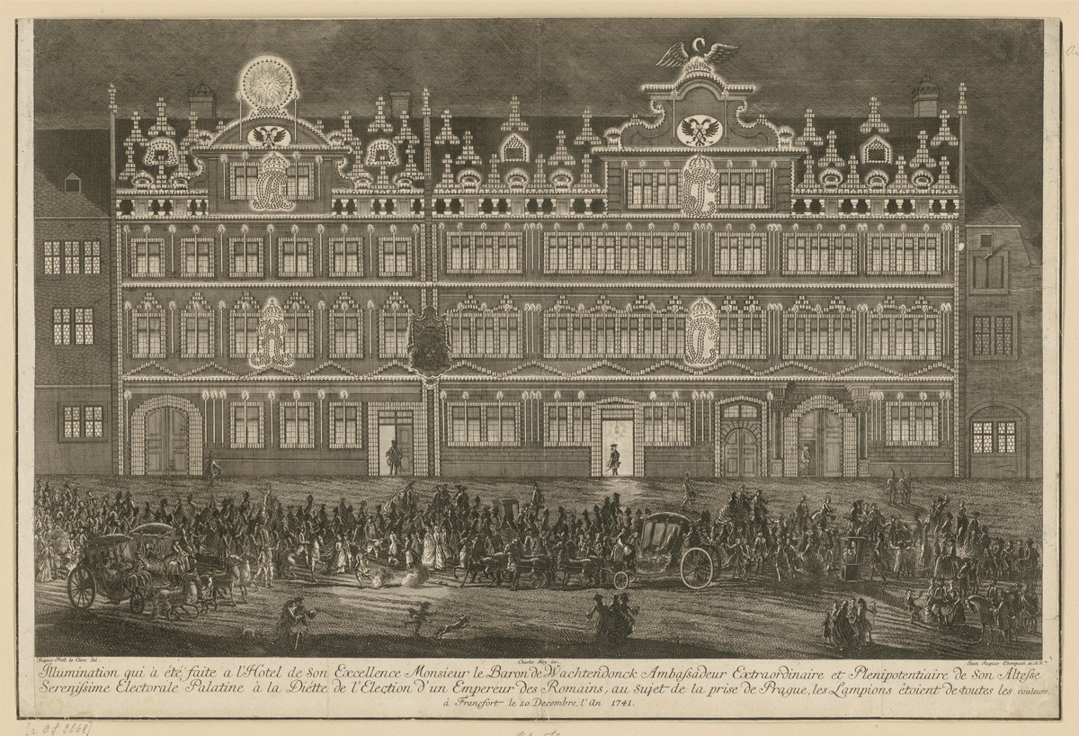 Illumination zur Einnahme von Prag in Frankfurt 1741