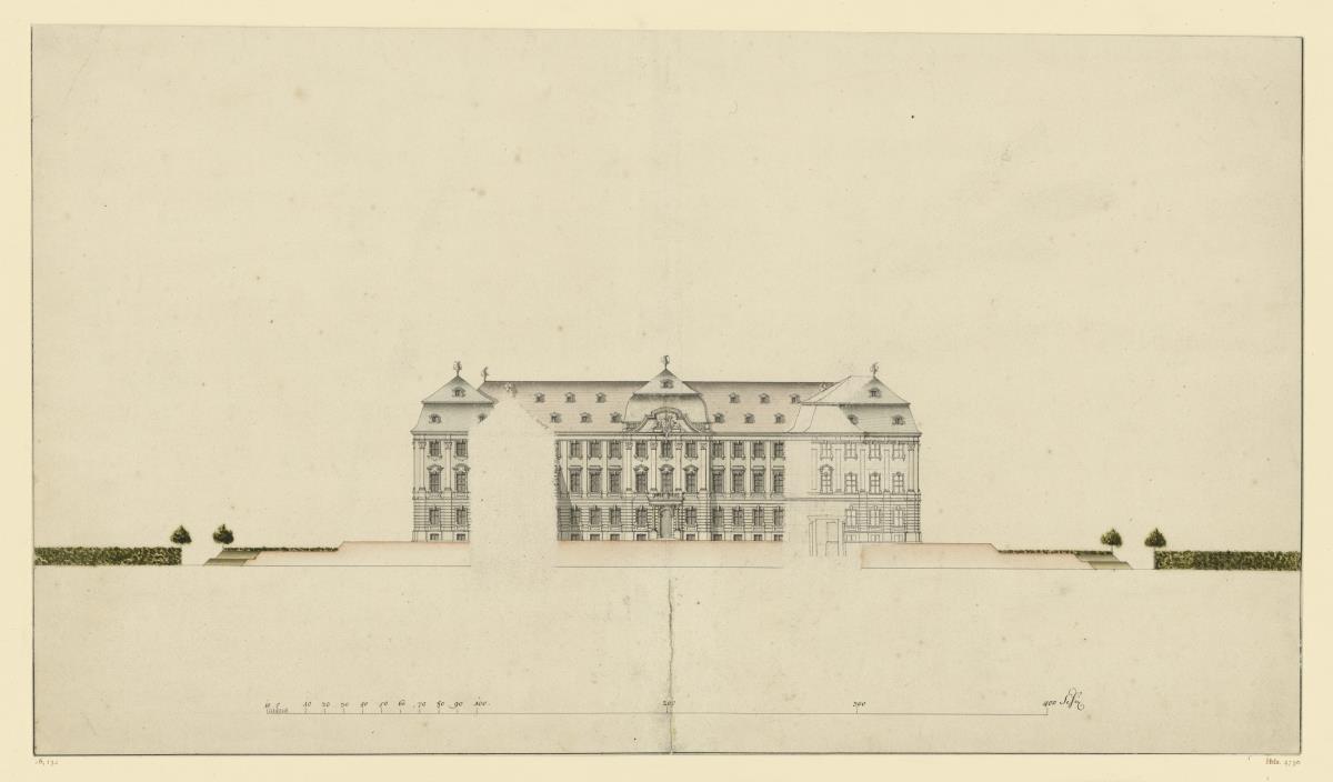 Schloss Werneck, Aufriss der Nordfassade