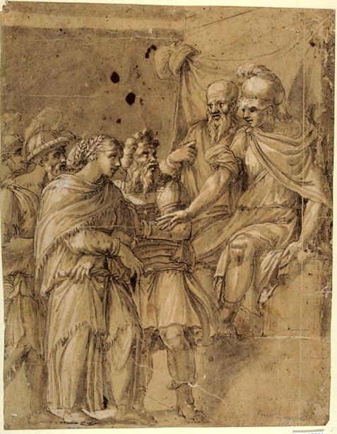 Gnadenakt eines römischen Feldherrn gegenüber einer Gefangenen (Die Großmut des Scipio)