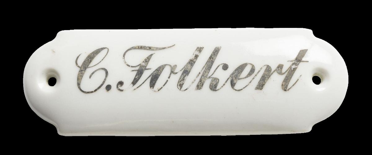 Namensschild "C. Folkert"