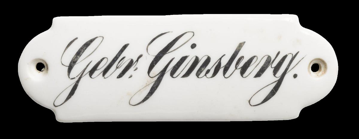 Namensschild "Gebr. Ginsberg."