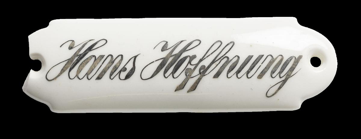 Namensschild "Hans Hoffnung"