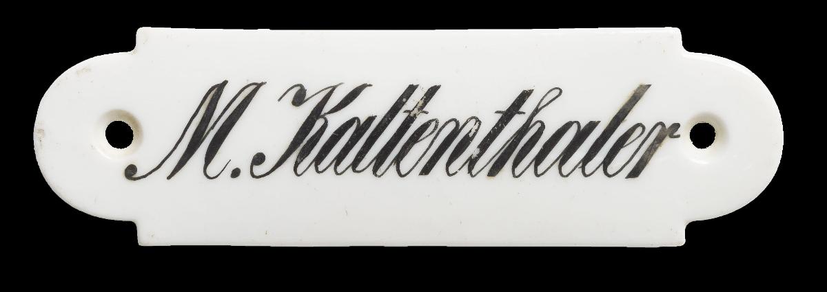 Namensschild "M. Kaltenthaler"