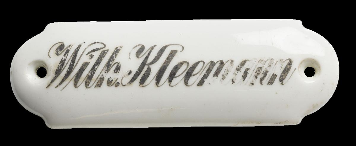 Namensschild "Wilh. Kleemann"