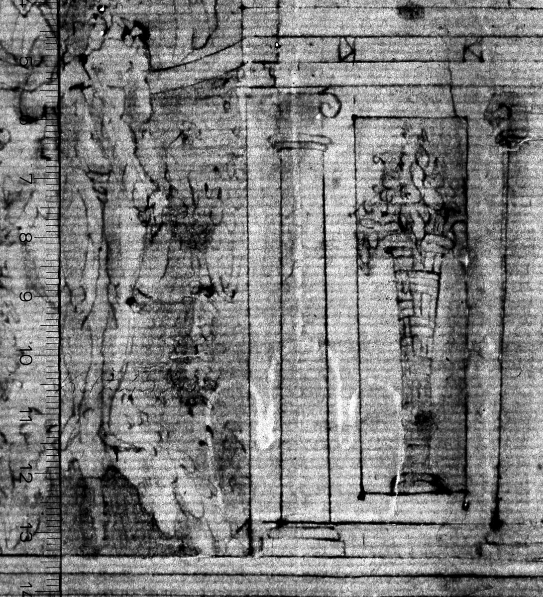 Entwurf für eine Brunnennische mit Neptun für den Garten der Medici-Villa in Castello