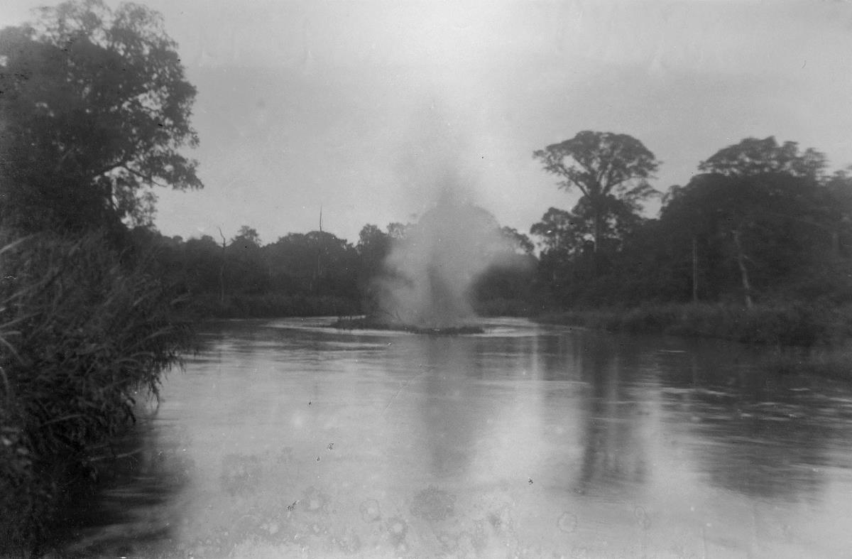 Wasserfontäne im See