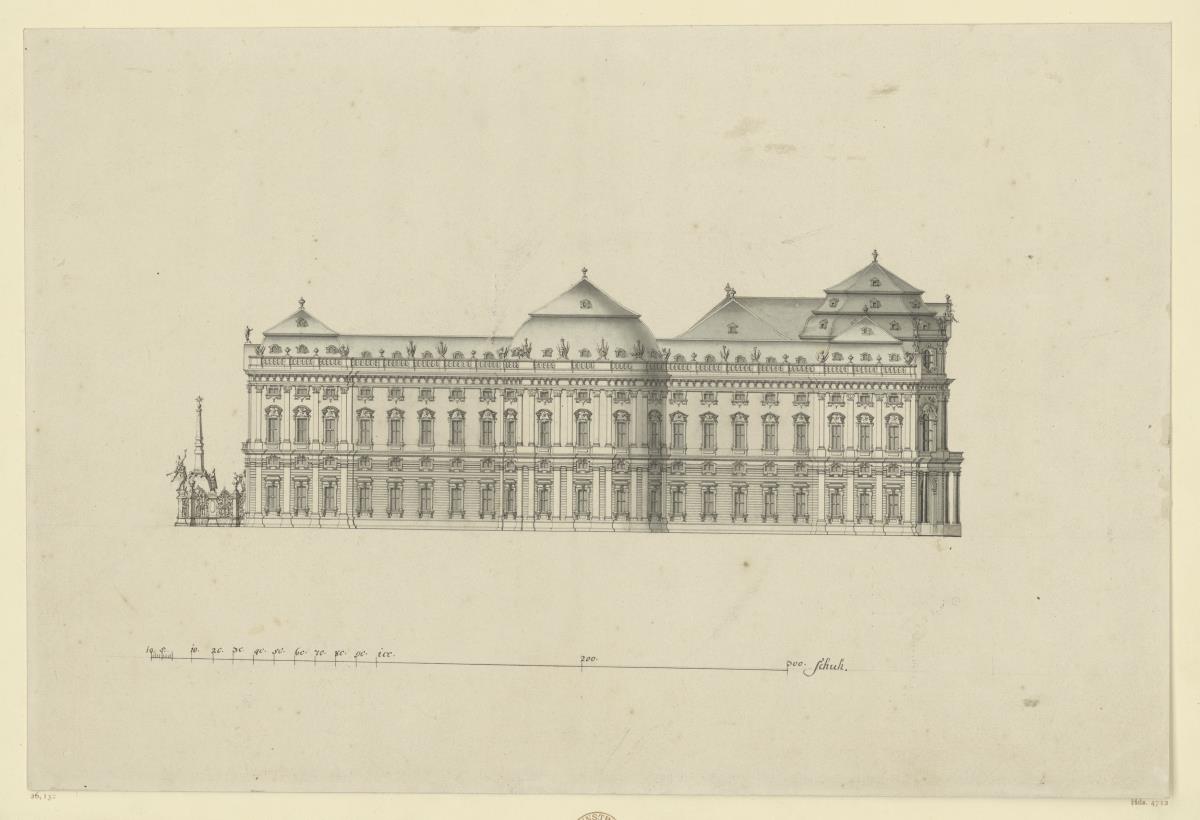 Aufriss der Südseite der Würzburger Residenz