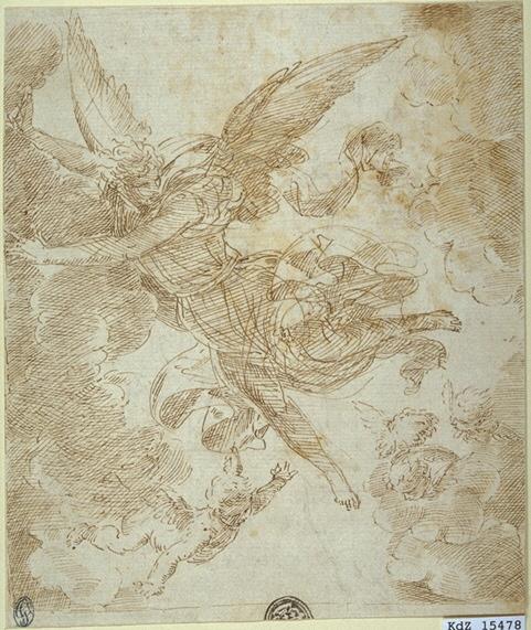 Engel und Cherubim in Wolken