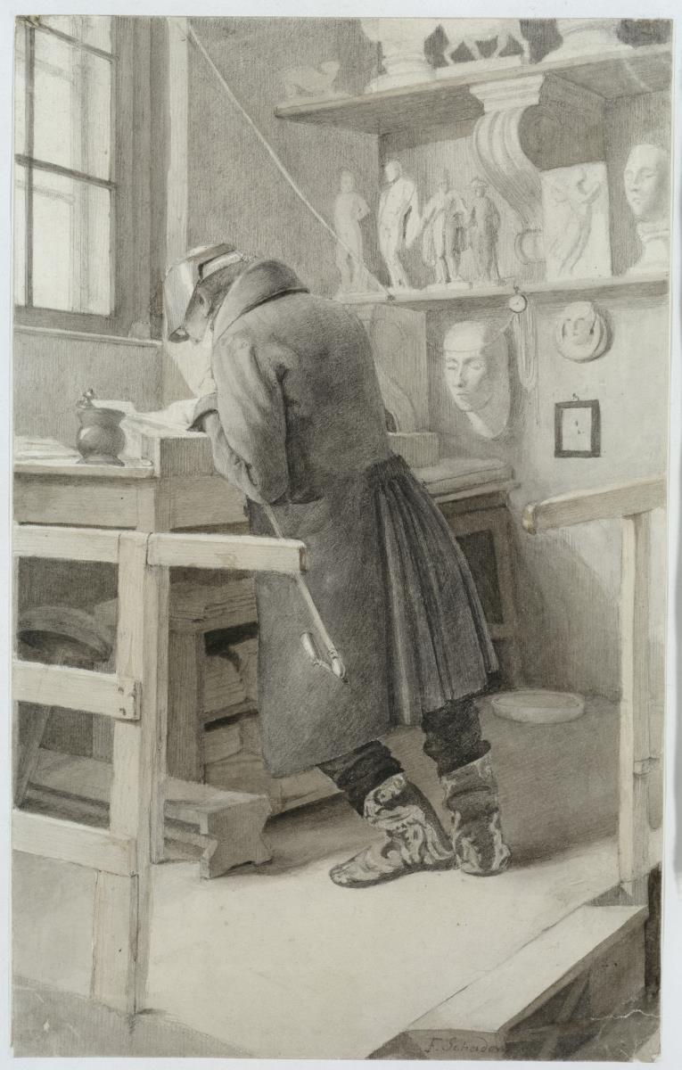 Johann Gottfried Schadow im Atelier