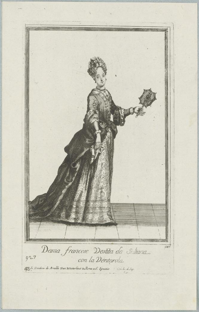 Dama Francese vestita da Sultana con la Ventarola
